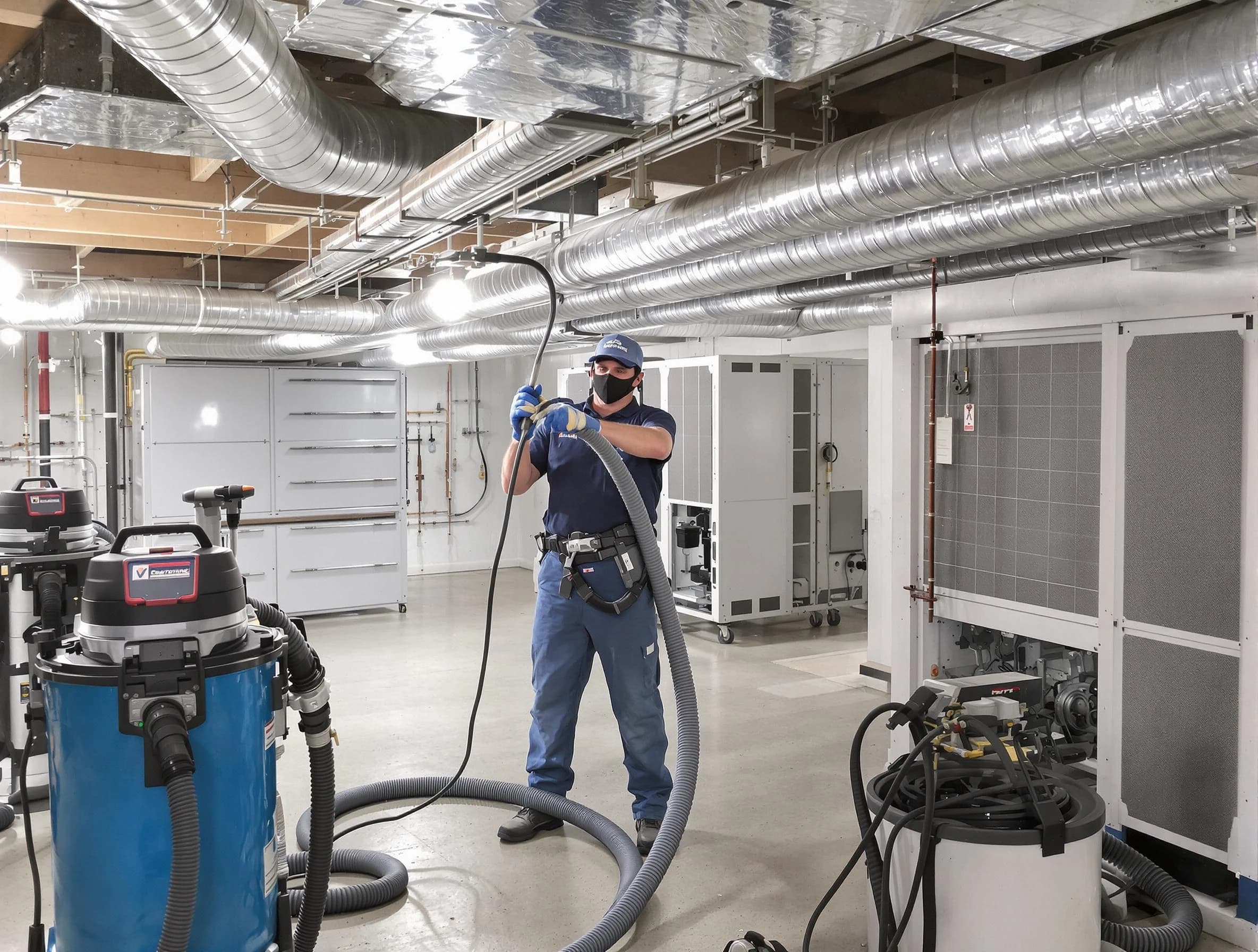 Park City Air Duct Cleaning specialist performing thorough central air duct cleaning for improved system efficiency in Park City