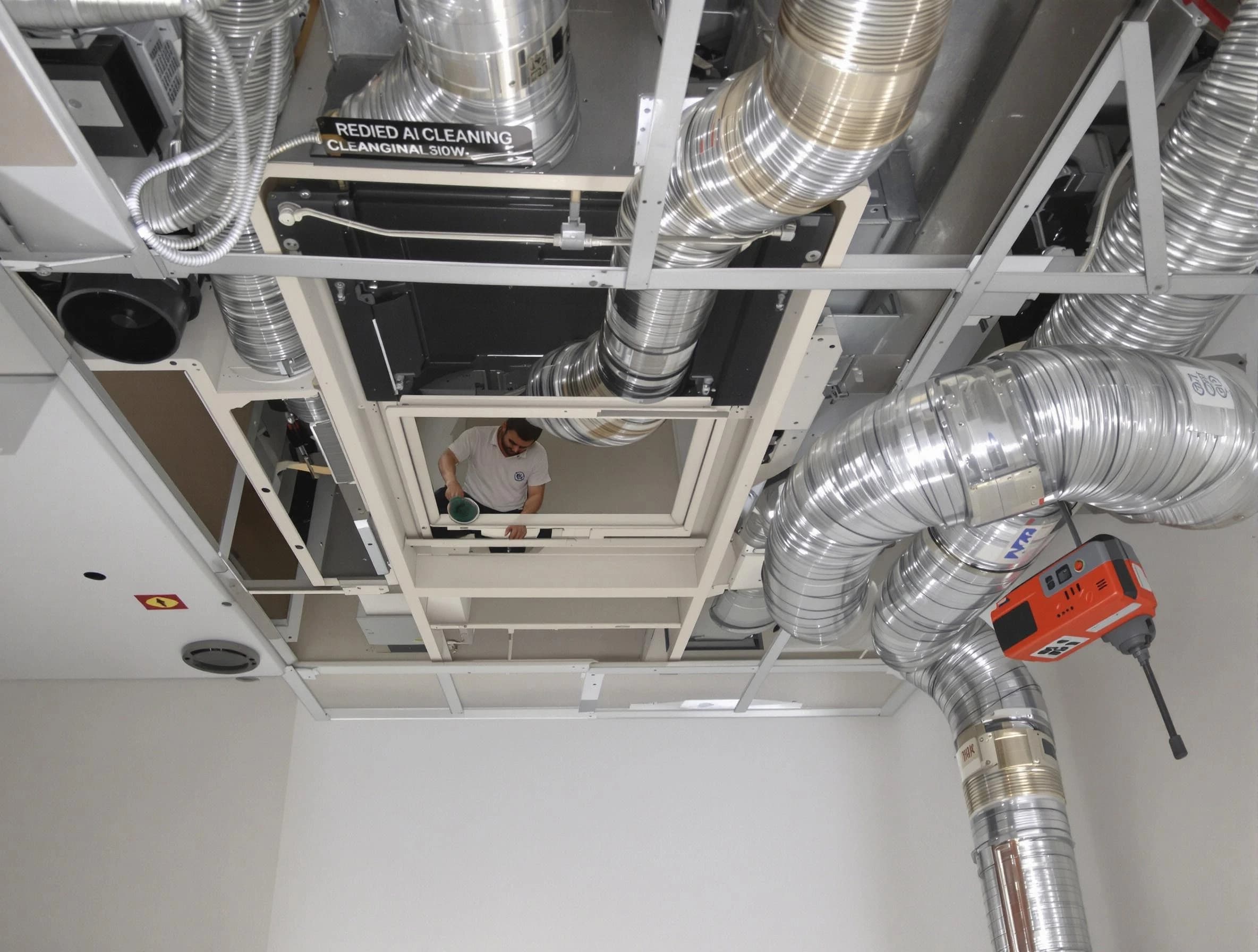 Park City Air Duct Cleaning technician performing detailed central duct system cleaning in Park City