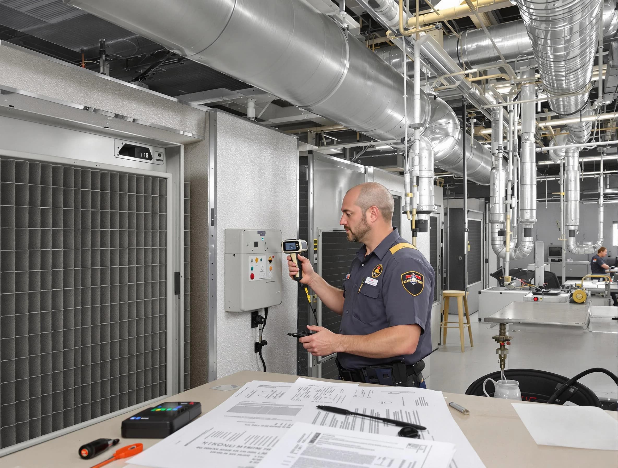 Professional filter system inspection by Park City Air Duct Cleaning in Park City