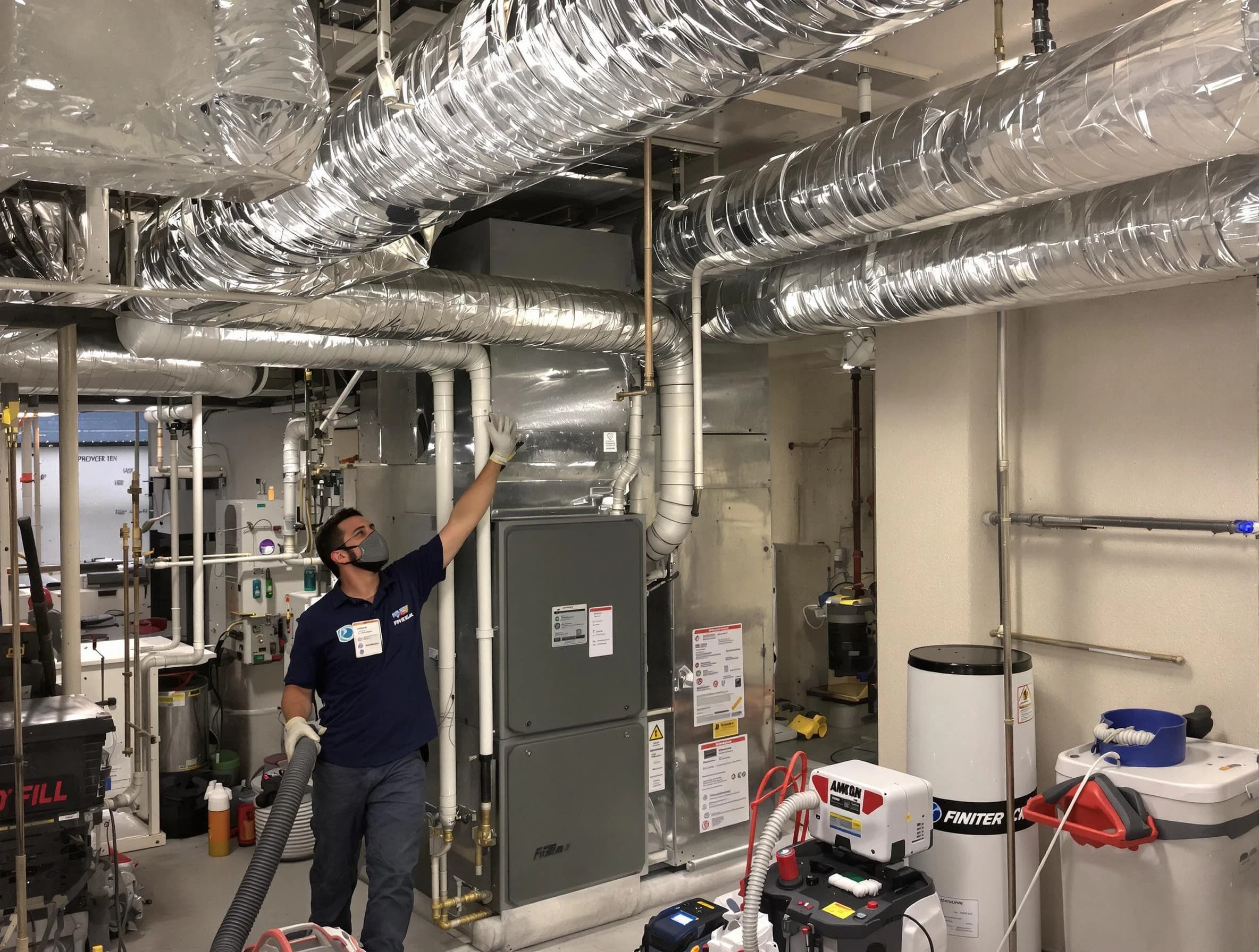 Park City Air Duct Cleaning specialist performing thorough furnace duct cleaning in a Park City residence