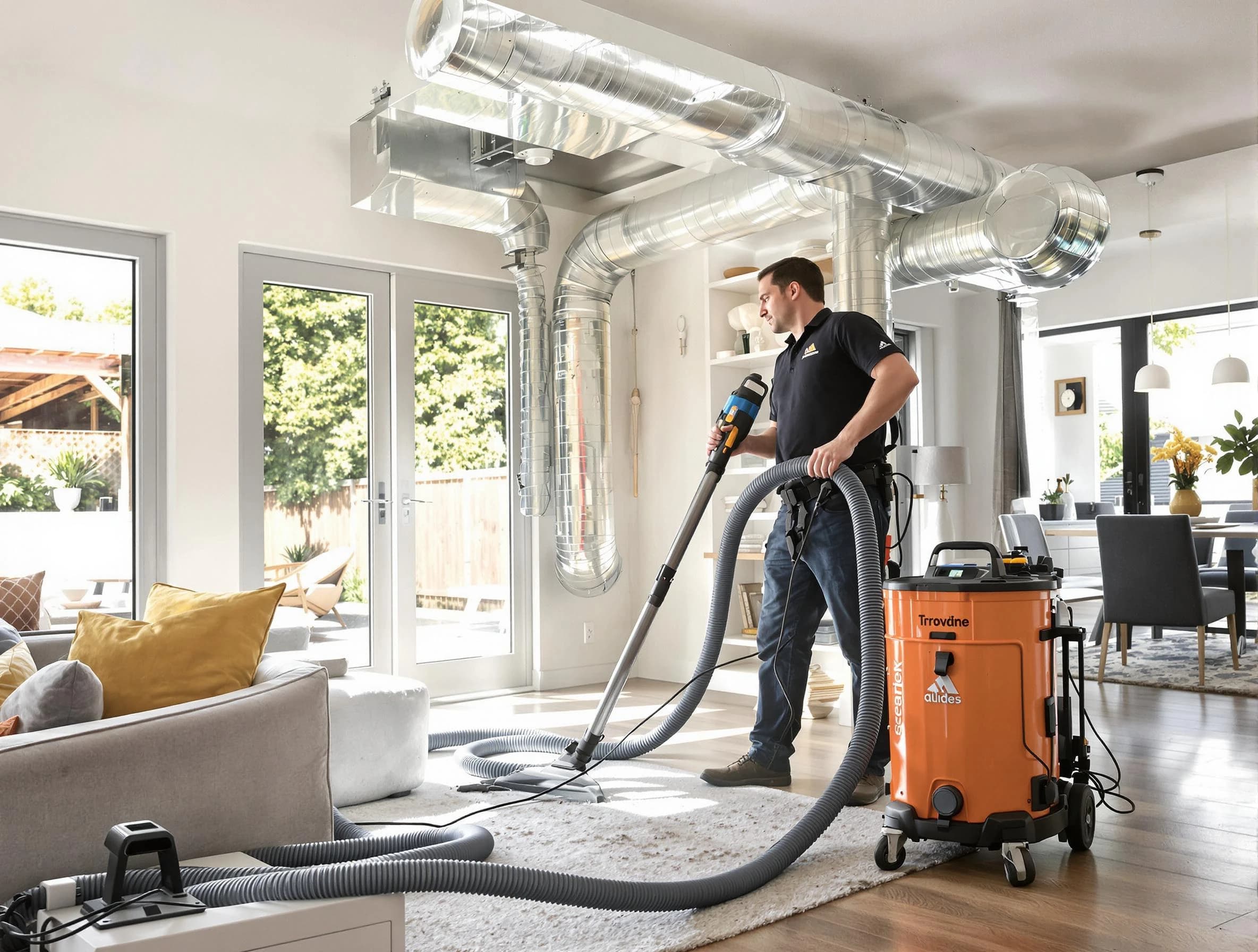 Park City Air Duct Cleaning specialist performing thorough residential duct cleaning using advanced equipment in Park City