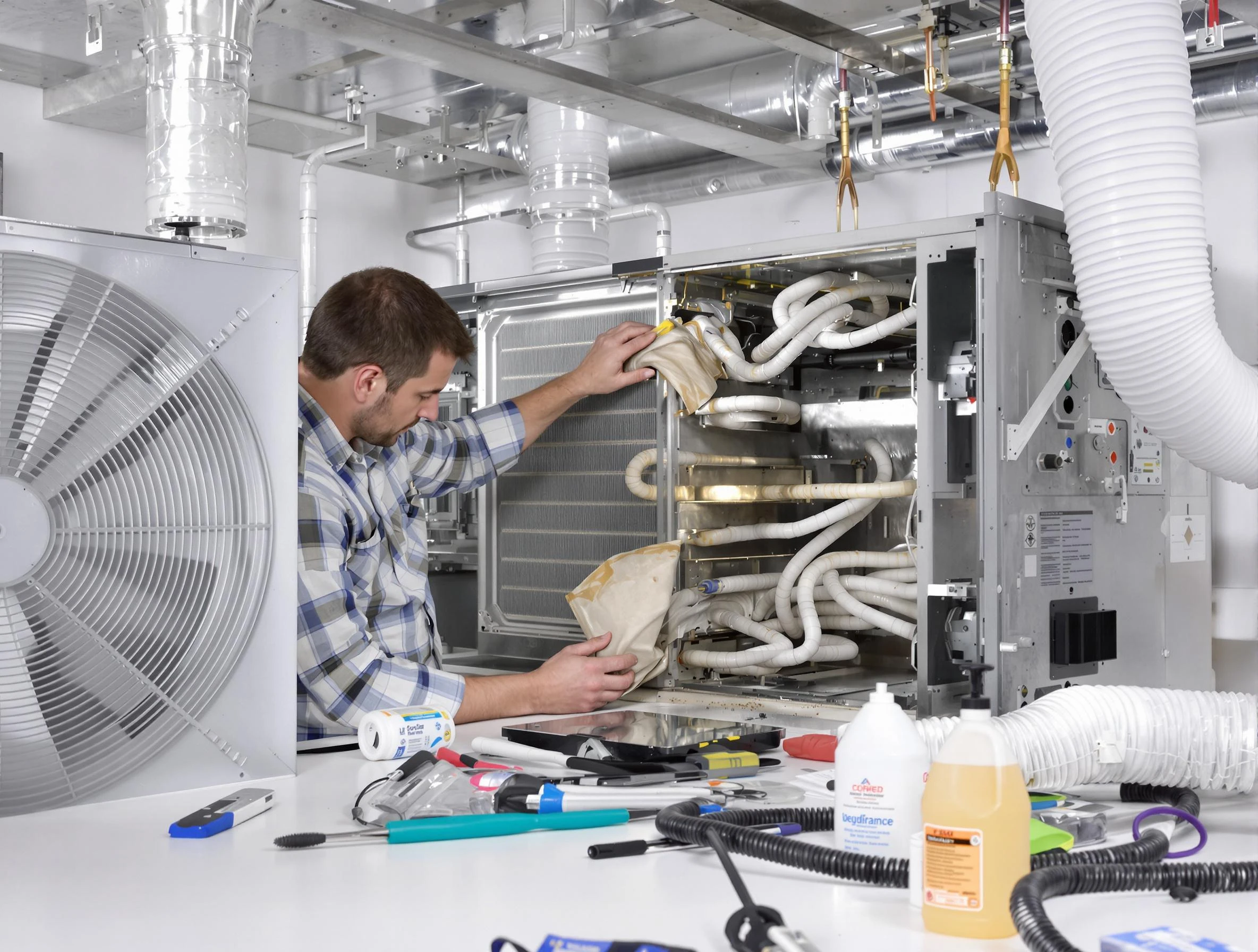 Park City Air Duct Cleaning specialist performing precision AC coil cleaning in Park City