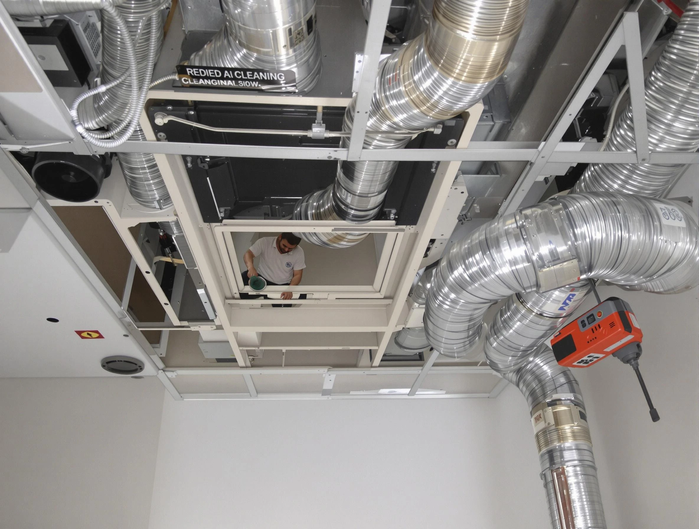 Park City Air Duct Cleaning technician performing detailed central duct system cleaning in Park City
