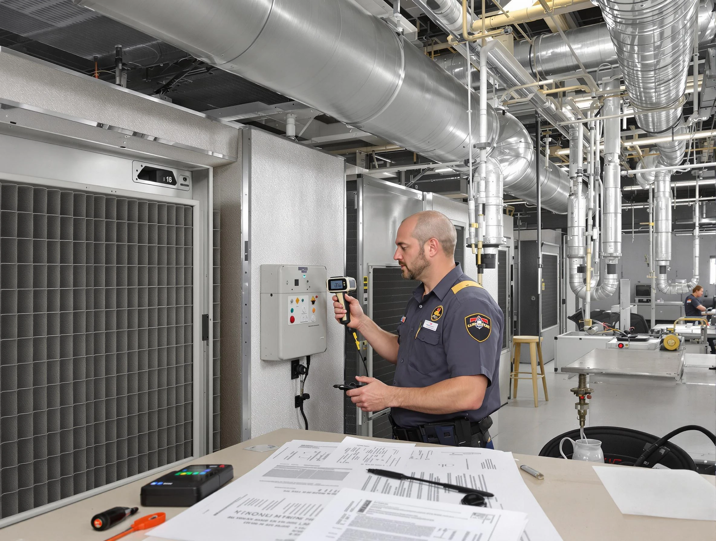 Professional filter system inspection by Park City Air Duct Cleaning in Park City