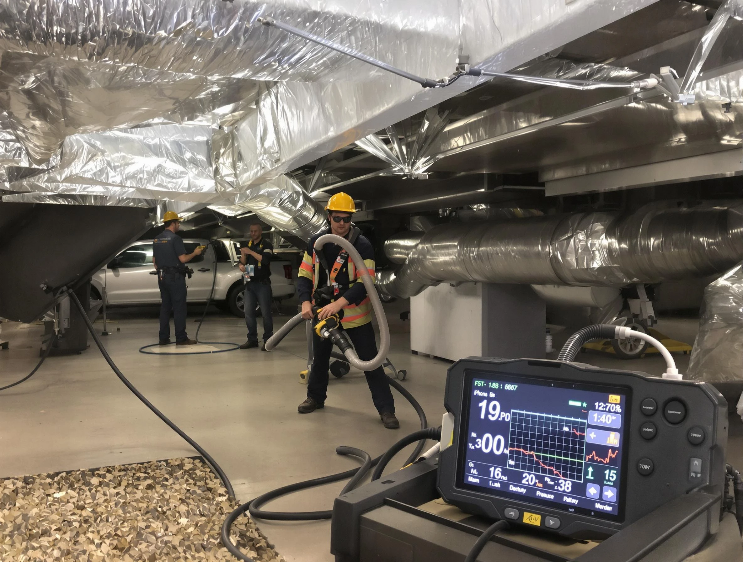 Professional negative pressure duct cleaning by Park City Air Duct Cleaning in Park City